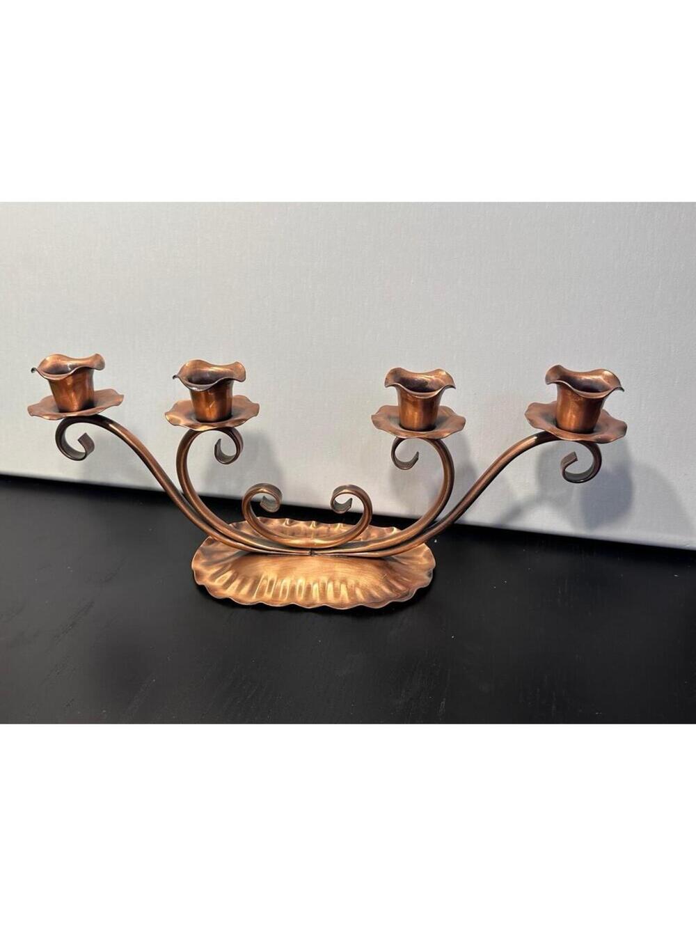 Vintage Copper 4-Arm Candle Holder